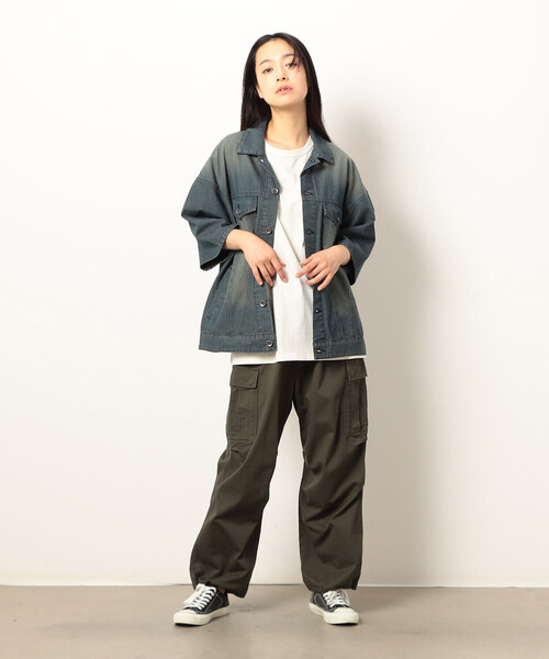 Purple&Yellow（パープルアンドイエロー）の「ライトオンスデニム半袖Ｇジャン（デニムジャケット・メンズ・インディゴブルー/ワンウォッシュ・LARGE/MEDIUM/SMALL）」の9枚目の写真