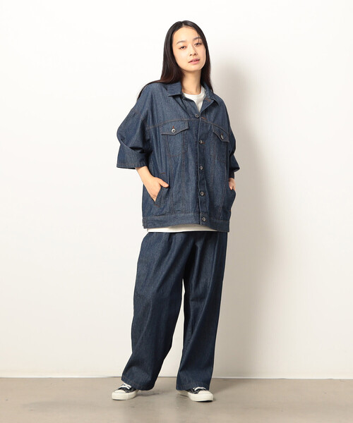 Purple&Yellow（パープルアンドイエロー）の「ライトオンスデニム半袖Ｇジャン（デニムジャケット・メンズ・インディゴブルー/ワンウォッシュ・LARGE/MEDIUM/SMALL）」の16枚目の写真