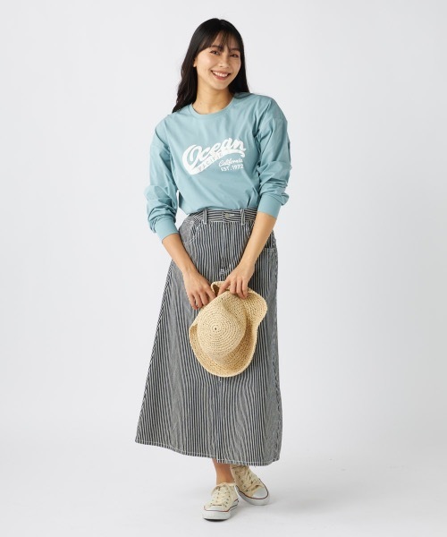 Ocean Pacific（オーシャンパシフィック）の「【OP:オーピー】　レディース水陸両用プリントロングTシャツ　PEARTEX（Tシャツ/カットソー・レディース・ホワイト/ブラック/サックスブルー・LARGE/MEDIUM/X-LARGE）」の15枚目の写真