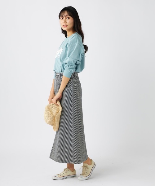 Ocean Pacific（オーシャンパシフィック）の「【OP:オーピー】　レディース水陸両用プリントロングTシャツ　PEARTEX（Tシャツ/カットソー・レディース・ホワイト/ブラック/サックスブルー・LARGE/MEDIUM/X-LARGE）」の16枚目の写真