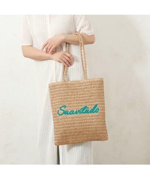 salle de bal(サルデバル)の「polka polka 雑材サガラ刺繍フラットトート SDI(トートバッグ・レディース・ベージュ/ライトベージュ・FREE)」の2枚目の写真