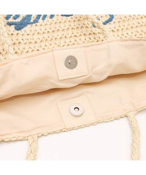 salle de bal(サルデバル)の「polka polka 雑材サガラ刺繍フラットトート SDI(トートバッグ・レディース・ベージュ/ライトベージュ・FREE)」の8枚目の写真