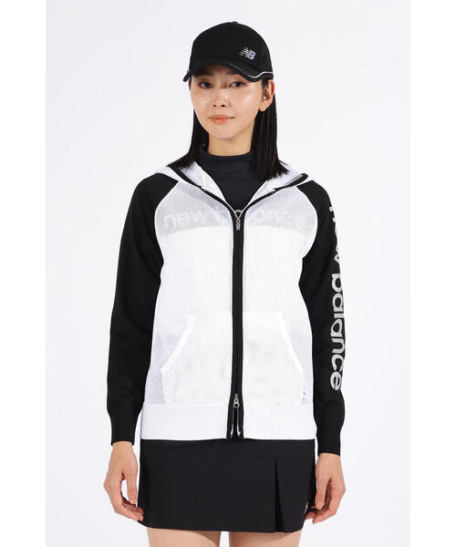 new balance ニューバランスゴルフフルジップニットフーディ セール】【new balance golf】フルジップ バスケット編みニット