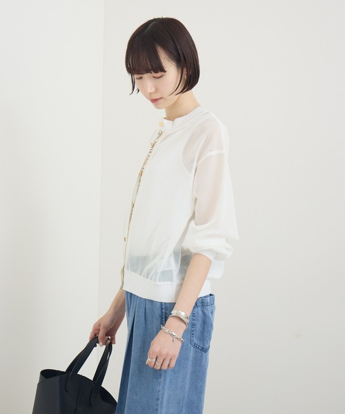 Paradise Picnic(パラダイスピクニック)の「メッシュロゴテープカーディガン(カーディガン/ボレロ・レディース・ブラック/アイボリー/ベージュ・FREE)」の8枚目の写真