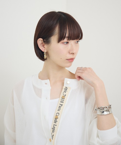 Paradise Picnic(パラダイスピクニック)の「メッシュロゴテープカーディガン(カーディガン/ボレロ・レディース・ブラック/アイボリー/ベージュ・FREE)」の11枚目の写真