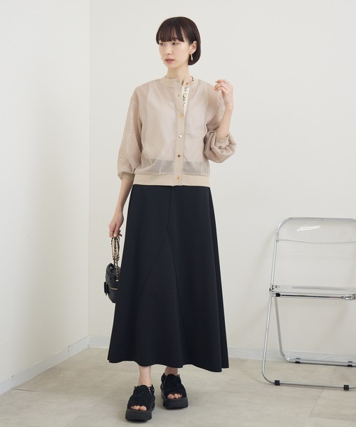 Paradise Picnic(パラダイスピクニック)の「メッシュロゴテープカーディガン(カーディガン/ボレロ・レディース・ブラック/アイボリー/ベージュ・FREE)」の20枚目の写真