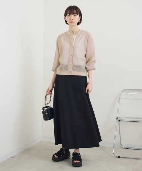 Paradise Picnic(パラダイスピクニック)の「メッシュロゴテープカーディガン(カーディガン/ボレロ・レディース・ブラック/アイボリー/ベージュ・FREE)」の21枚目の写真