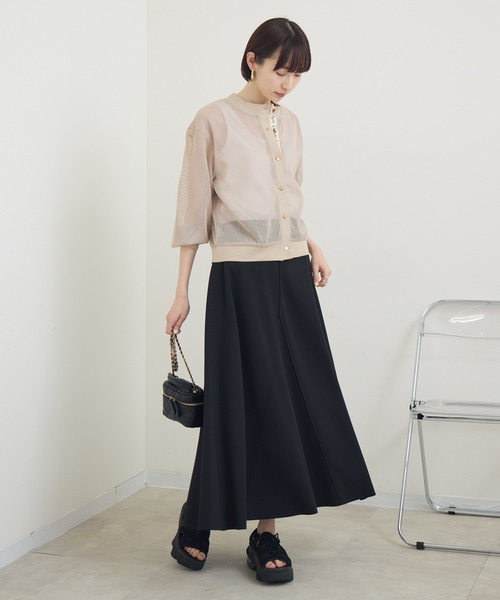 Paradise Picnic(パラダイスピクニック)の「メッシュロゴテープカーディガン(カーディガン/ボレロ・レディース・ブラック/アイボリー/ベージュ・FREE)」の22枚目の写真