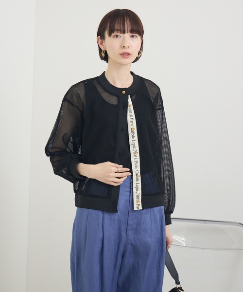 Paradise Picnic(パラダイスピクニック)の「メッシュロゴテープカーディガン(カーディガン/ボレロ・レディース・ブラック/アイボリー/ベージュ・FREE)」の17枚目の写真