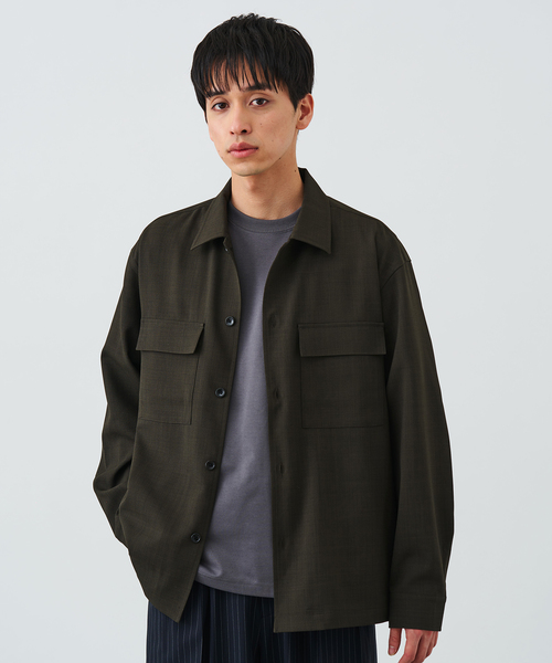 B.C STOCK（ベーセーストック）の「ドライタッチオックス CPOシャツ（シャツ/ブラウス・メンズ・ベージュ/カーキ/グレー・MEDIUM/LARGE）」の3枚目の写真