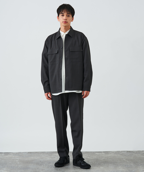 B.C STOCK（ベーセーストック）の「ドライタッチオックス CPOシャツ（シャツ/ブラウス・メンズ・ベージュ/カーキ/グレー・MEDIUM/LARGE）」の4枚目の写真