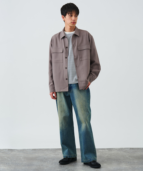 B.C STOCK（ベーセーストック）の「ドライタッチオックス CPOシャツ（シャツ/ブラウス・メンズ・ベージュ/カーキ/グレー・MEDIUM/LARGE）」の10枚目の写真