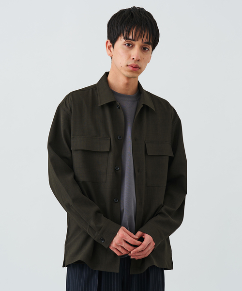 B.C STOCK（ベーセーストック）の「ドライタッチオックス CPOシャツ（シャツ/ブラウス・メンズ・ベージュ/カーキ/グレー・MEDIUM/LARGE）」の16枚目の写真