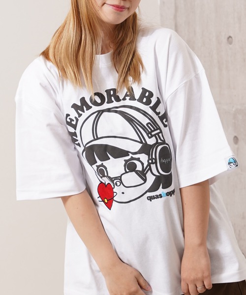 1111clothing(ワンフォークロージング)の「『いろは』アソートデザイン Tシャツ / Iroha” assorted design T-shirt(Tシャツ/カットソー・レディース・ホワイト系1/ホワイト系2/ホワイト系3/ホワイト系4/チャコール/ダークブルー/オレンジ/サックスブルー・M/L)」の2枚目の写真