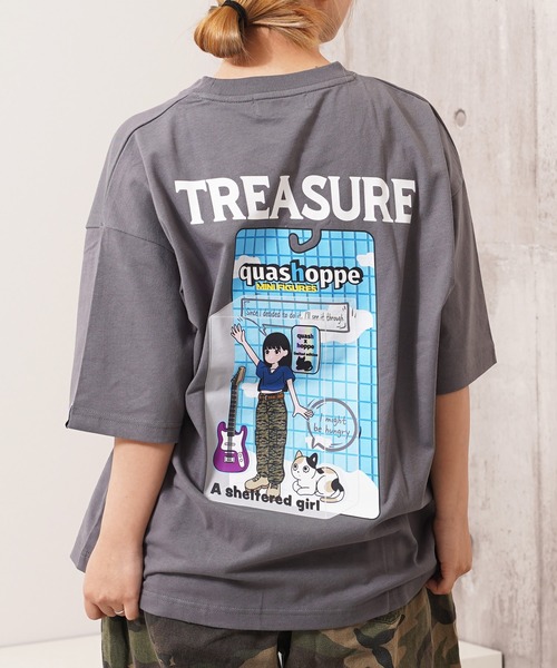 1111clothing(ワンフォークロージング)の「『いろは』アソートデザイン Tシャツ / Iroha” assorted design T-shirt(Tシャツ/カットソー・レディース・ホワイト系1/ホワイト系2/ホワイト系3/ホワイト系4/チャコール/ダークブルー/オレンジ/サックスブルー・M/L)」の5枚目の写真