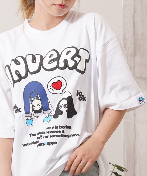 1111clothing(ワンフォークロージング)の「『いろは』アソートデザイン Tシャツ / Iroha” assorted design T-shirt(Tシャツ/カットソー・レディース・ホワイト系1/ホワイト系2/ホワイト系3/ホワイト系4/チャコール/ダークブルー/オレンジ/サックスブルー・M/L)」の18枚目の写真