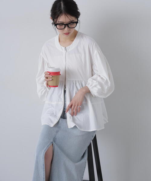 ◆［MFM］ティアードジップライトブルゾン