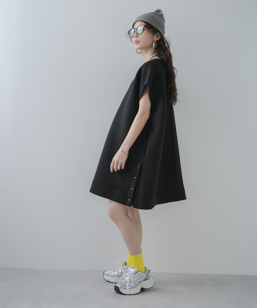 bohmal(ボマール)の「ボンディングミニフレンチスリーブワンピース(ワンピース・レディース・ブラック・FREE)」の8枚目の写真