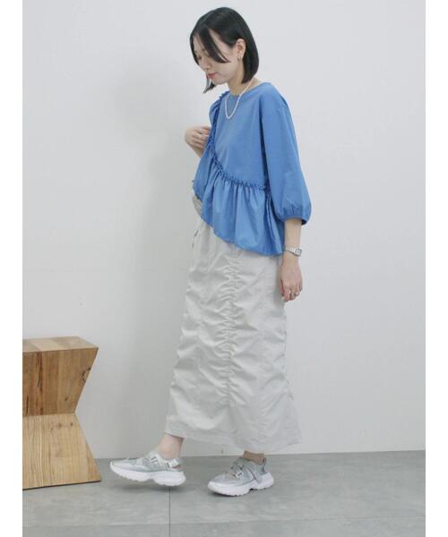 Samansa Mos2 blue（サマンサモスモスブルー）の「7分袖ドッキングフリルプルオーバー（Tシャツ/カットソー・レディース・ブラック/オフホワイト/ブルー・F）」の20枚目の写真