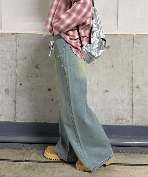 sedacle（セダクル）の「サイドラインストーンデニム（デニムパンツ・レディース・ワインレッド/ライトブルー/ダークインディゴブルー・LARGE/MEDIUM/SMALL）」の5枚目の写真