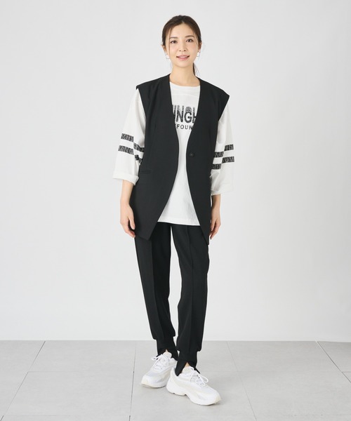 ever closet(エバークローゼット)の「フットボールTシャツ(Tシャツ/カットソー・レディース・オフホワイト/トップグレー/ダークネイビー・FREE)」の5枚目の写真