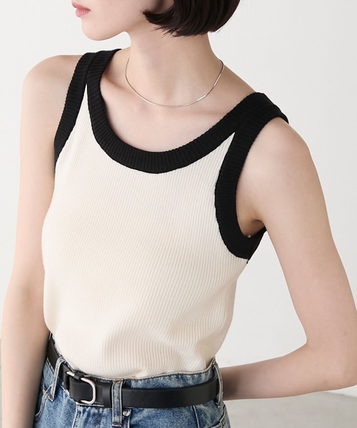 forksy.】リンガーニットタンクトップ forksy.│MONO-MART