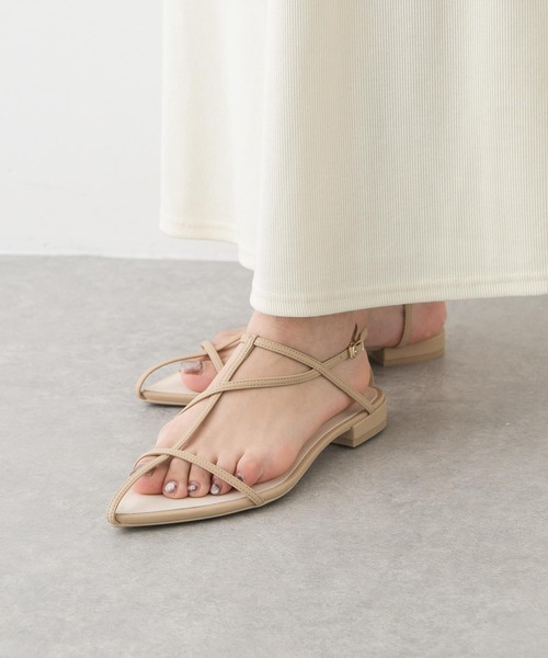 ポインテッドナローストラップサンダル