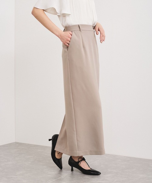 VIS（ビス）の「【洗える】Iラインロングスカート（スカート・レディース・サックスブルー/ブラック/ベージュ系その他・M/S）」の3枚目の写真