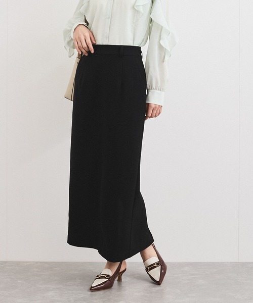 VIS（ビス）の「【洗える】Iラインロングスカート（スカート・レディース・サックスブルー/ブラック/ベージュ系その他・M/S）」の2枚目の写真