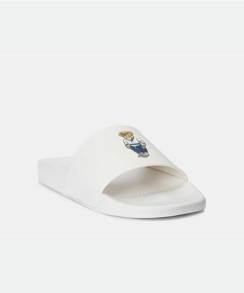 POLO RALPH LAUREN（ポロ ラルフ ローレン）の「ポロ ラルフ ローレン ポロベア　スライドサンダル  サンダル（サンダル・メンズ・ホワイト/ネイビー・90/100/80）」の3枚目の写真