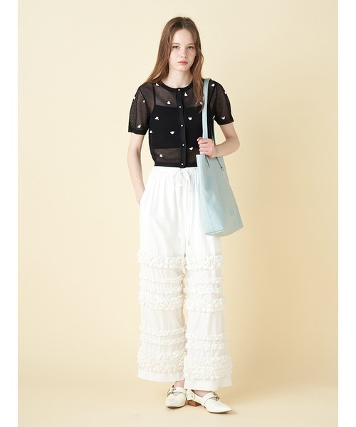 FURFUR(ファーファー)の「プティフラワーカーディガン(カーディガン/ボレロ・レディース・ホワイト/ブラック/ピンク・FREE)」の9枚目の写真