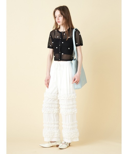 FURFUR(ファーファー)の「プティフラワーカーディガン(カーディガン/ボレロ・レディース・ホワイト/ブラック/ピンク・FREE)」の10枚目の写真