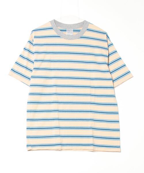WALLA WALLA SPORT（ワラワラスポーツ）の「WALLA WALLA SPORT / ワラワラスポーツ S/S STRIPE TEE（Tシャツ/カットソー・メンズ・ブラック/ベージュ/ネイビー・MEDIUM/LARGE/X-LARGE）」の3枚目の写真