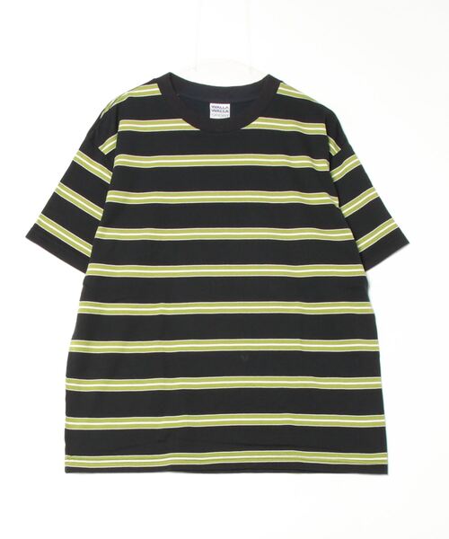 WALLA WALLA SPORT（ワラワラスポーツ）の「WALLA WALLA SPORT / ワラワラスポーツ S/S STRIPE TEE（Tシャツ/カットソー・メンズ・ブラック/ベージュ/ネイビー・MEDIUM/LARGE/X-LARGE）」の2枚目の写真