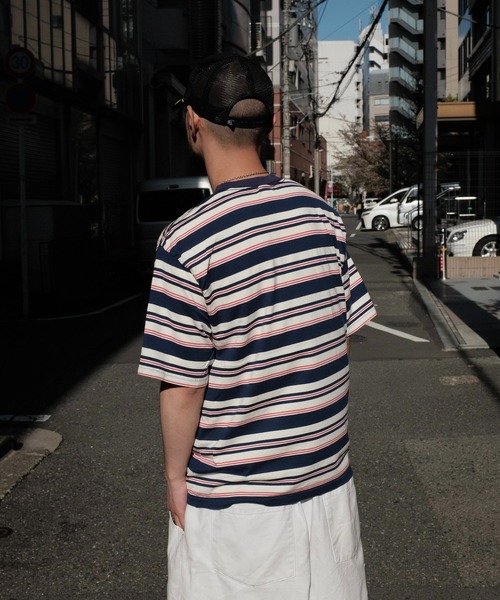 WALLA WALLA SPORT（ワラワラスポーツ）の「WALLA WALLA SPORT / ワラワラスポーツ S/S STRIPE TEE（Tシャツ/カットソー・メンズ・ブラック/ベージュ/ネイビー・MEDIUM/LARGE/X-LARGE）」の22枚目の写真