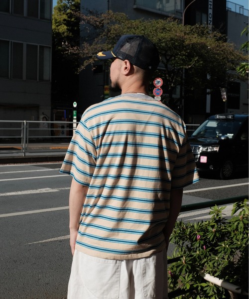 WALLA WALLA SPORT（ワラワラスポーツ）の「WALLA WALLA SPORT / ワラワラスポーツ S/S STRIPE TEE（Tシャツ/カットソー・メンズ・ブラック/ベージュ/ネイビー・MEDIUM/LARGE/X-LARGE）」の19枚目の写真