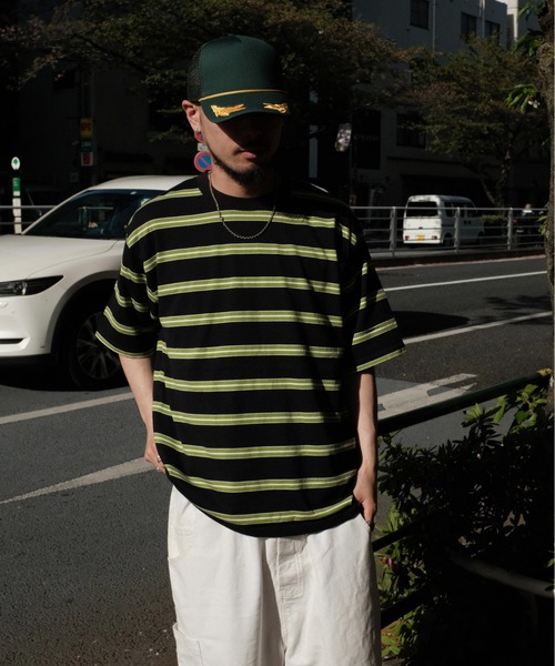 WALLA WALLA SPORT（ワラワラスポーツ）の「WALLA WALLA SPORT / ワラワラスポーツ S/S STRIPE TEE（Tシャツ/カットソー・メンズ・ブラック/ベージュ/ネイビー・MEDIUM/LARGE/X-LARGE）」の12枚目の写真