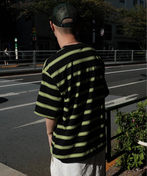 WALLA WALLA SPORT（ワラワラスポーツ）の「WALLA WALLA SPORT / ワラワラスポーツ S/S STRIPE TEE（Tシャツ/カットソー・メンズ・ブラック/ベージュ/ネイビー・MEDIUM/LARGE/X-LARGE）」の13枚目の写真