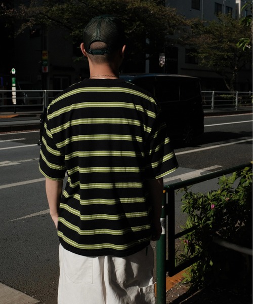 WALLA WALLA SPORT（ワラワラスポーツ）の「WALLA WALLA SPORT / ワラワラスポーツ S/S STRIPE TEE（Tシャツ/カットソー・メンズ・ブラック/ベージュ/ネイビー・MEDIUM/LARGE/X-LARGE）」の14枚目の写真
