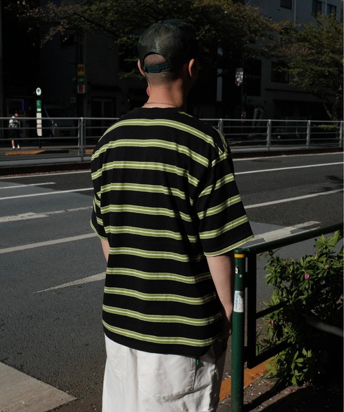 WALLA WALLA SPORT（ワラワラスポーツ）の「WALLA WALLA SPORT / ワラワラスポーツ S/S STRIPE TEE（Tシャツ/カットソー・メンズ・ブラック/ベージュ/ネイビー・MEDIUM/LARGE/X-LARGE）」の15枚目の写真