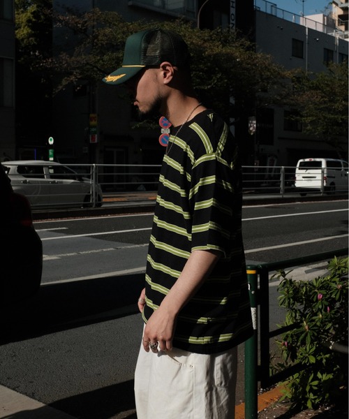 WALLA WALLA SPORT（ワラワラスポーツ）の「WALLA WALLA SPORT / ワラワラスポーツ S/S STRIPE TEE（Tシャツ/カットソー・メンズ・ブラック/ベージュ/ネイビー・MEDIUM/LARGE/X-LARGE）」の16枚目の写真