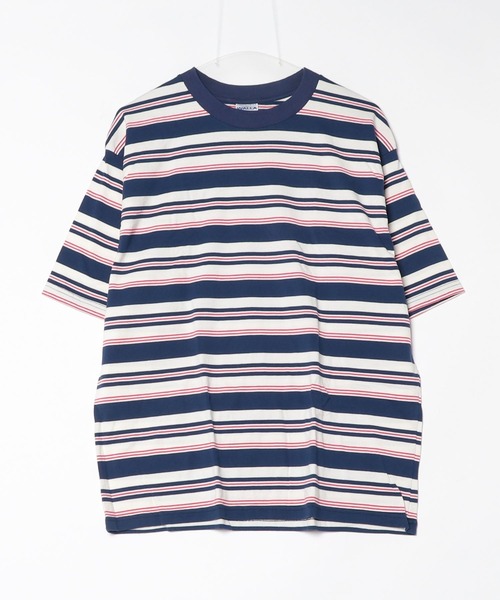 WALLA WALLA SPORT（ワラワラスポーツ）の「WALLA WALLA SPORT / ワラワラスポーツ S/S STRIPE TEE（Tシャツ/カットソー・メンズ・ブラック/ベージュ/ネイビー・MEDIUM/LARGE/X-LARGE）」の9枚目の写真