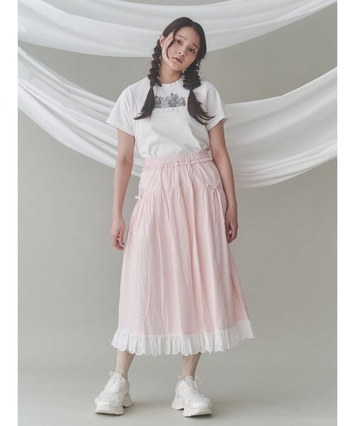 merry jenny(メリージェニー)の「ストライプリボンフレアジャンスカ(ジャンパースカート・レディース・ピンク/グリーン/ライトブルー・FREE)」の19枚目の写真