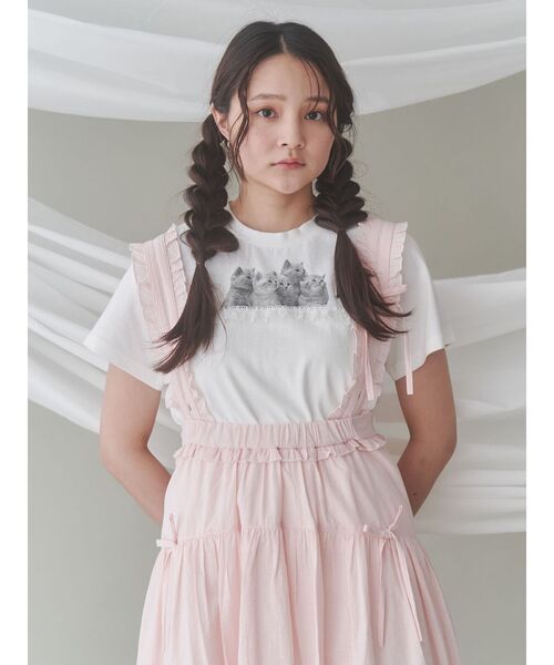 merry jenny(メリージェニー)の「ストライプリボンフレアジャンスカ(ジャンパースカート・レディース・ピンク/グリーン/ライトブルー・FREE)」の20枚目の写真