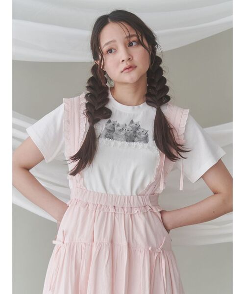 merry jenny(メリージェニー)の「ストライプリボンフレアジャンスカ(ジャンパースカート・レディース・ピンク/グリーン/ライトブルー・FREE)」の21枚目の写真