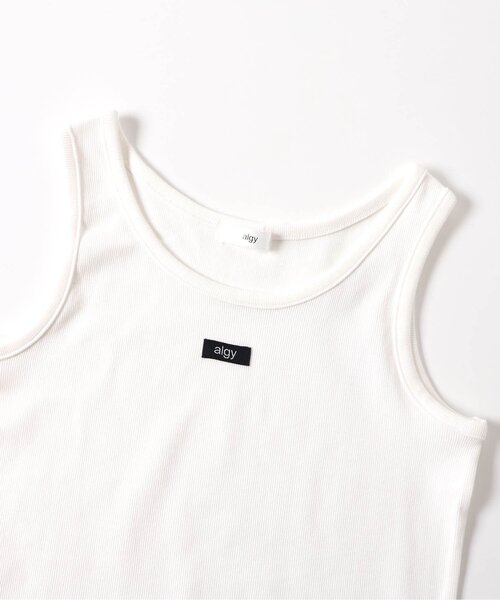 algy（アルジー）の「algyネームリブタンク（タンクトップ・キッズ・オフホワイト/ブラック・MEDIUM/SMALL/X-SMALL/XX-SMALL）」の4枚目の写真