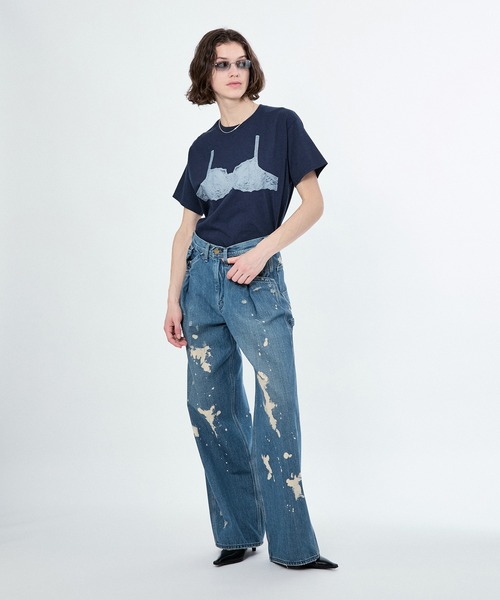 M TO R（ムウトアール）の「【Lee x BELPER x M】PAINT PAINTER BUGGY PANTS（デニムパンツ・レディース・ブラック/ネイビー・X-SMALL/S/M/L）」の6枚目の写真