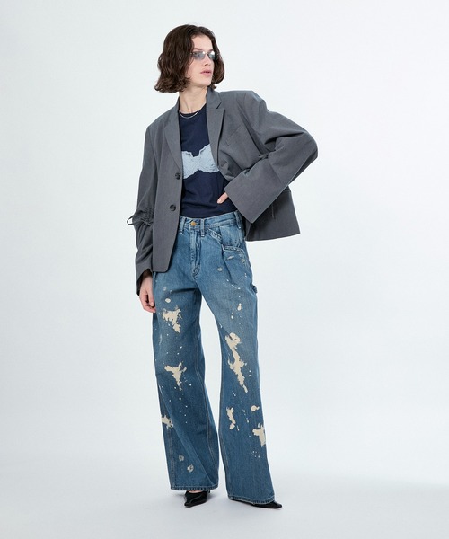 ꧁꧂belper パンツ 25SS】BELPER ベルパー / BLEACHED RUFFLE PANTS / ラッフル