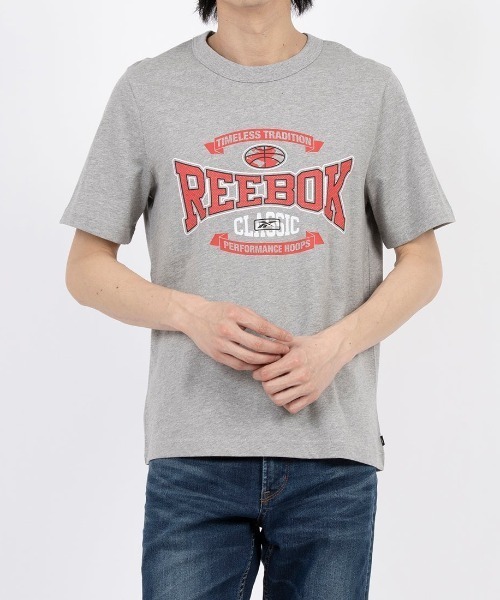 Reebok(リーボック)の「トラディッション Tシャツ / GS HS TRADITION TEE(Tシャツ/カットソー・メンズ・ネイビー/ヘザーグレー・XX-LARGE/MEDIUM/LARGE/X-LARGE/SMALL)」の1枚目の写真