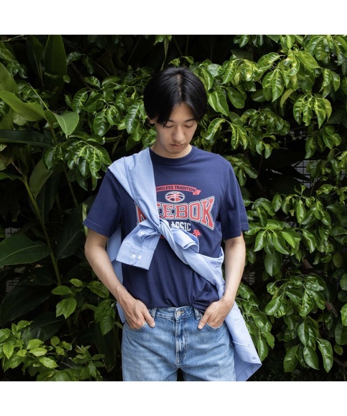 Reebok(リーボック)の「トラディッション Tシャツ / GS HS TRADITION TEE(Tシャツ/カットソー・メンズ・ネイビー/ヘザーグレー・XX-LARGE/MEDIUM/LARGE/X-LARGE/SMALL)」の14枚目の写真